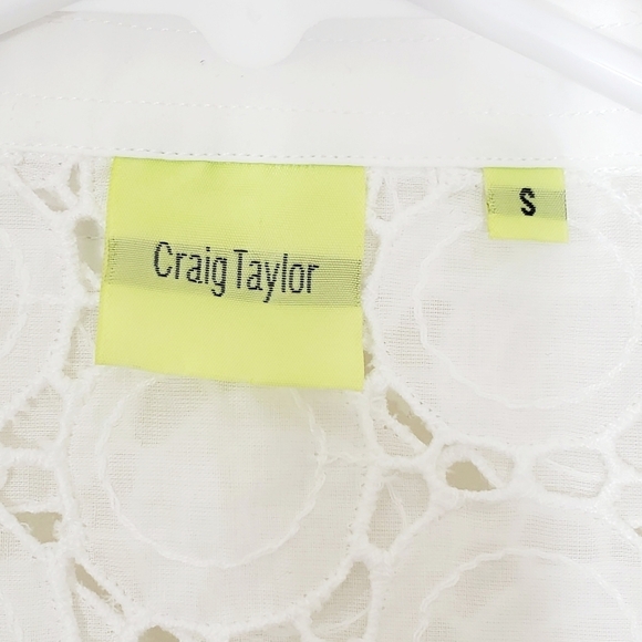 Craig Taylor Mini Eyelet Lace Button Down Shirt Dress - Picture 7 of 7